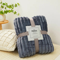 Solid Color Coral Velvet Blanket Soft Double-sided Thicken Bed Cover Office Car Plush Warm Blanket Fluffy Sofa Throw Lap Blanket SHOWLU FASHION STORE