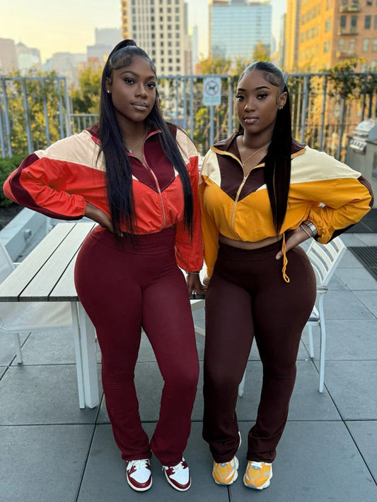 Fall 2024 Women Clothes Two Piece Tracksuits Activewear Sets Clothing 2 Piece Set Women Trending Slim Flare Yoga Pants Suit Set