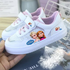 Disney Children's Canvas Shoes frozen elsa Low top Girls sport  Shoes PU Autumn Breathable Non slip Casual Shoes SHOWLU FASHION STORE