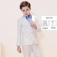 Children's Red Formal Suit Set Boy's Wedding Birthday Host Performance Photography Costume Kids Blazer Pants Outfit SHOWLU FASHION STORE