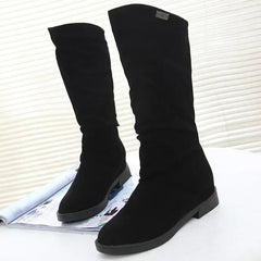 Snow Boots Women Winter Shoes Casual Woman High Boots Black Red Soft Comfortable Female Footwear Solid Suede Women Long SHOWLU FASHION STORE