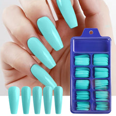 100pcs False Nail Press On Nails Acrylic Extension Coffin Forms Nail Tips Gel Nail Polish Artificial Nail Sets Kits Tools KE1895 SHOWLU FASHION STORE