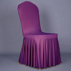 Wedding Party Chair Covers With Skirt Home Dinning Slipcover Party Seat Covers Hotel Banquet Dining Room Washable Thick SHOWLU FASHION STORE