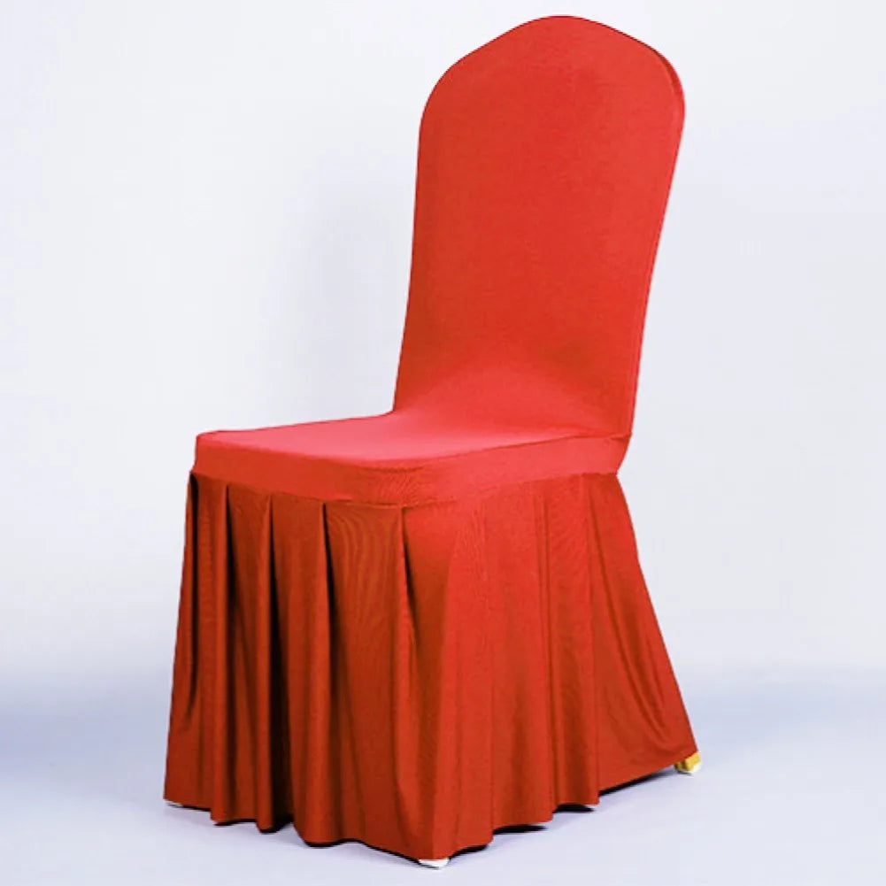 Wedding Party Chair Covers With Skirt Home Dinning Slipcover Party Seat Covers Hotel Banquet Dining Room Washable Thick SHOWLU FASHION STORE