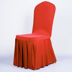 Wedding Party Chair Covers With Skirt Home Dinning Slipcover Party Seat Covers Hotel Banquet Dining Room Washable Thick SHOWLU FASHION STORE