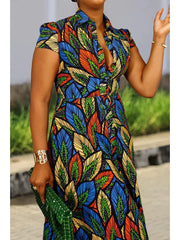 Plus Size Women'S Printed Shirt Dress Women'S Casual Midi Holiday Spring/Summer Dress Women'S Loose Beach Skirt Shirt Maxi Dress SHOWLU FASHION STORE