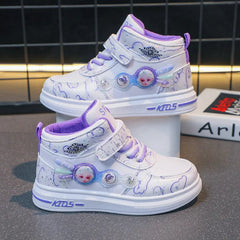 Disney Children's Sneakers Frozen Elsa Princess Girls Casual Shoes 2024 New Arrival Student Shoes Anti-slip Teen Sport Shoes SHOWLU FASHION STORE