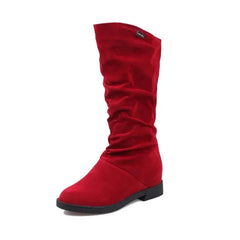 Snow Boots Women Winter Shoes Casual Woman High Boots Black Red Soft Comfortable Female Footwear Solid Suede Women Long SHOWLU FASHION STORE
