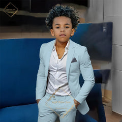 Kids' Orange Single-Breasted Suit (Jacket + Trousers) – Stylish Slim Fit, Perfect for Weddings & Cocktail Parties SHOWLU FASHION STORE