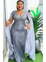 Plus Size African Party Dresses for Women Dashiki Ankara Sequin Wedding Evening Gown Sexy Bodycon Maxi Long Dress Africa Clothes SHOWLU FASHION STORE