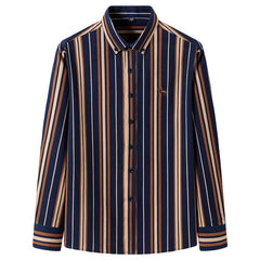Plus size 6XL 100%cotton korean fashion long-sleeve shirts for men slim fit formal plain shirt striped houndstooth plaid clothes SHOWLU FASHION STORE