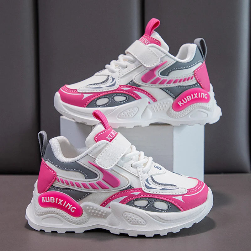 Fashion Girls Shoes Children Trainers 2024 New Luxury Cute Platform Kids Shoes Fashion Leather School Chunky Sneaker for Girls SHOWLU FASHION STORE