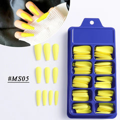 100pcs False Nail Press On Nails Acrylic Extension Coffin Forms Nail Tips Gel Nail Polish Artificial Nail Sets Kits Tools KE1895 SHOWLU FASHION STORE