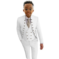 Boys Suit Fashion Design 3-piece Wedding Tuxedo Kids Custom Jacket Pants Vest Complete Suit Available for 2-18 years old SHOWLU FASHION STORE