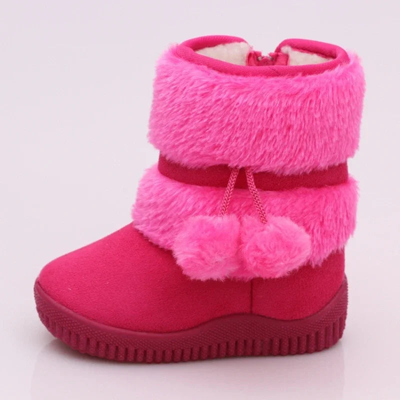 Children Girls Snow Boots Winter Comfortable Thick Warm Kids Boots Lobbing Ball Thick Kids Autumn Cute Boys Boots Princess Shoes SHOWLU FASHION STORE
