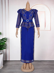 2025 Elegant African Dresses for Women Africa Clothing Plus Size Wedding Party Long Christmas Dress Dashiki Ankara Outfits Robe SHOWLU FASHION STORE