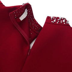 Luxury Party Dresses for Women O Neck Ruffles Sleeve Beaded Sheath Package Hips Ankle Length Elegant Birthday Dinner Vestidos SHOWLU FASHION STORE