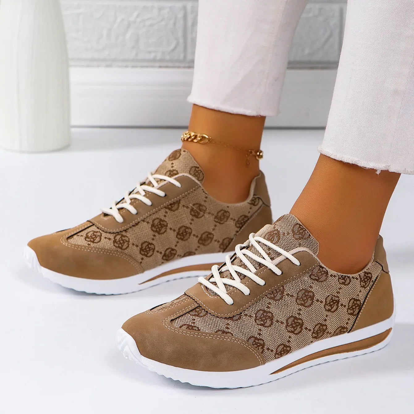 Women Thick Soled Cross Round Head Thin Fashion Shoes Women Comfortable  Breathable Casual Wear-resistant Shoes Zapatos De Mujer SHOWLU FASHION STORE