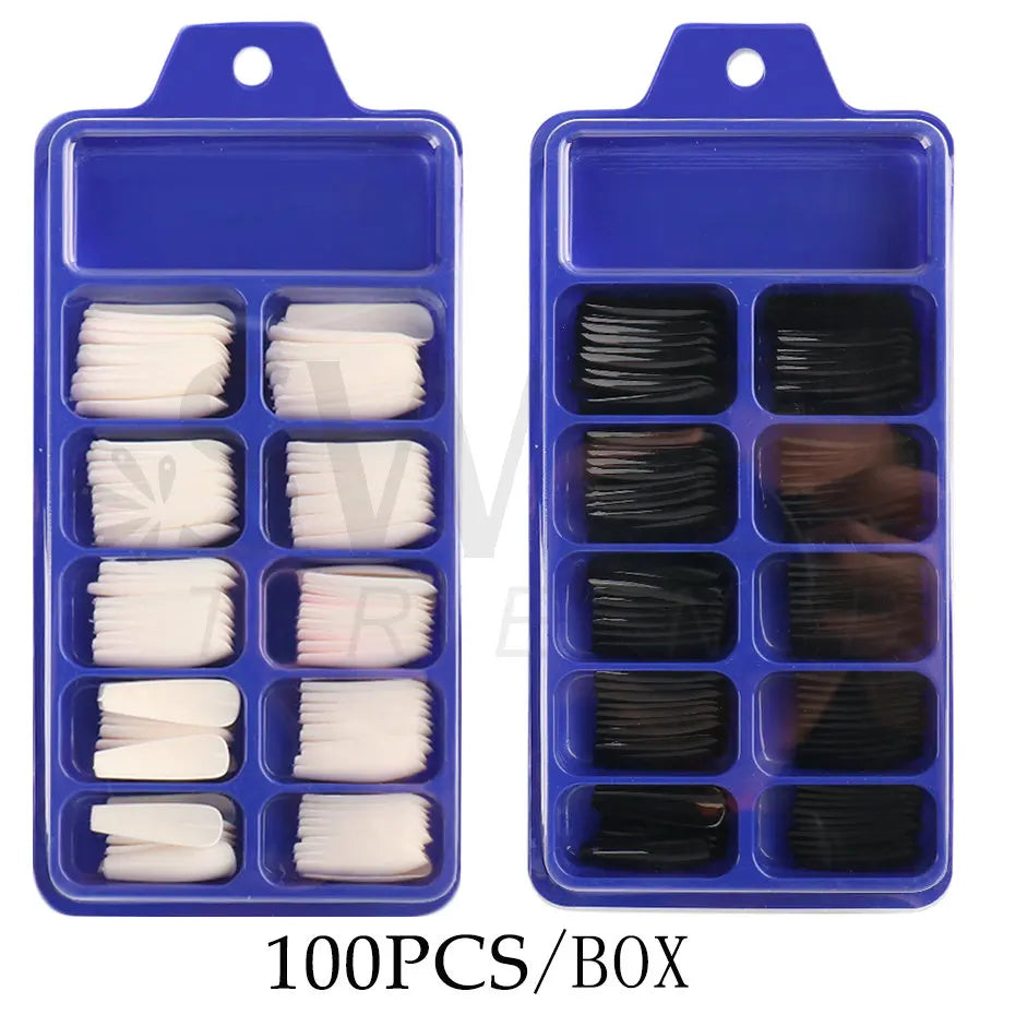 100pcs False Nail Press On Nails Acrylic Extension Coffin Forms Nail Tips Gel Nail Polish Artificial Nail Sets Kits Tools KE1895 SHOWLU FASHION STORE
