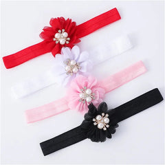 0-18months Baby Girls Shoes And Headband Soft Sole Non-Slip Pearl Flower Princess Wedding Dress Crib Shoes For Newborn Girls SHOWLU FASHION STORE