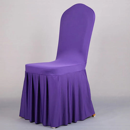 Wedding Party Chair Covers With Skirt Home Dinning Slipcover Party Seat Covers Hotel Banquet Dining Room Washable Thick SHOWLU FASHION STORE