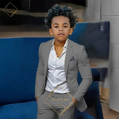 Kids' Orange Single-Breasted Suit (Jacket + Trousers) – Stylish Slim Fit, Perfect for Weddings & Cocktail Parties SHOWLU FASHION STORE