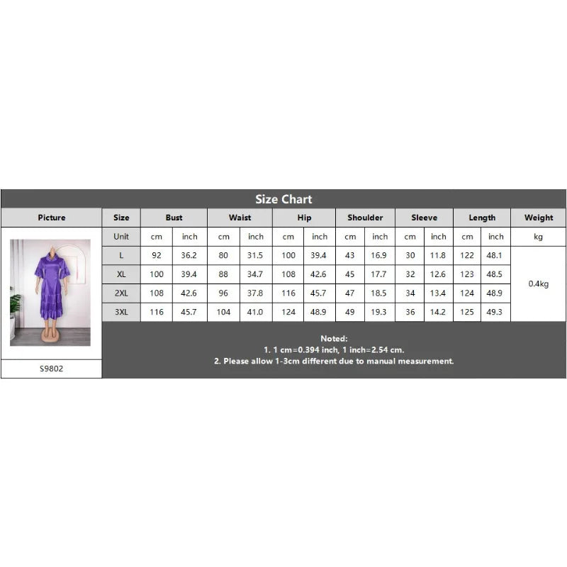 2024 New European and American  African Women Plus Size Five-point Sleeve Pleated Ruffled Dress African Clothes for Women SHOWLU FASHION STORE