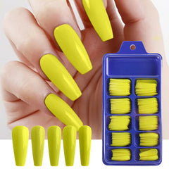 100pcs False Nail Press On Nails Acrylic Extension Coffin Forms Nail Tips Gel Nail Polish Artificial Nail Sets Kits Tools KE1895 SHOWLU FASHION STORE