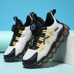 Children Shoes Thick Soled Running Rotary Buckle Kids Sports Casual Tennis For Girls Boys Outdoor Mesh Breathable Unisex Sneaker SHOWLU FASHION STORE