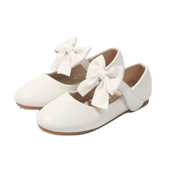 3-12 Christmas Party Dress Girls Gold Shoes with Bow Princess Dresses Barbie Shoes for Girls White Wedding Ceremony Girls' Shoes SHOWLU FASHION STORE