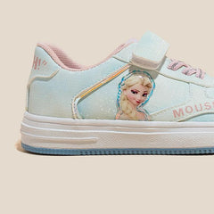 Disney Children's Casual Shoes Elsa Princess Frozen Girls' Sneakers White Pink Breathable Fashion Round Toe Shoes Size 24-37 SHOWLU FASHION STORE