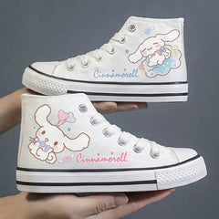 Disney Frozen Elsa Canvas Shoes 2025 New Kids White Shoes Cartoon Snow White Casual Sneakers Kuromi Tennis Shoes Size 26-37 SHOWLU FASHION STORE