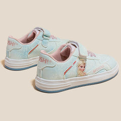 Disney Children's Casual Shoes Elsa Princess Frozen Girls' Sneakers White Pink Breathable Fashion Round Toe Shoes Size 24-37 SHOWLU FASHION STORE