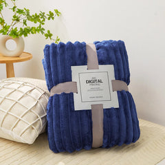 Solid Color Coral Velvet Blanket Soft Double-sided Thicken Bed Cover Office Car Plush Warm Blanket Fluffy Sofa Throw Lap Blanket SHOWLU FASHION STORE