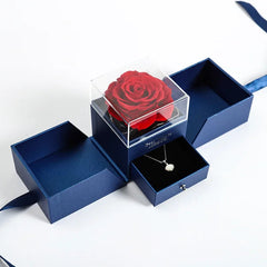 Rose Jewelry Gift Box Bow Packaging Luxury Double Door Drawer Necklace For Girlfriend Mom Simulation Flower Creative Romantic SHOWLU FASHION STORE