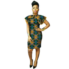 BintaRealWax African Dresses For Women Shawl Collar Print Fabric Clothes Dashiki Plus Size Africa Style Clothing WY2262 SHOWLU FASHION STORE
