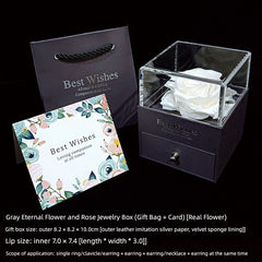Preserved Fresh Flower Rose Exchange Small Exquisite Jewelry Box SHOWLU FASHION STORE