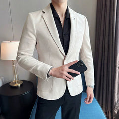 New Fashion Suit Coat Men's Slim Fit Deerskin Velvet Elegant Luxury Blazer Coat Business Casual Wedding Plus Size Suit 4XL-S SHOWLU FASHION STORE