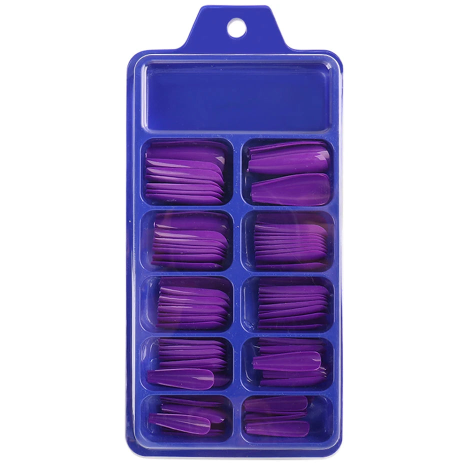 100pcs False Nail Press On Nails Acrylic Extension Coffin Forms Nail Tips Gel Nail Polish Artificial Nail Sets Kits Tools KE1895 SHOWLU FASHION STORE