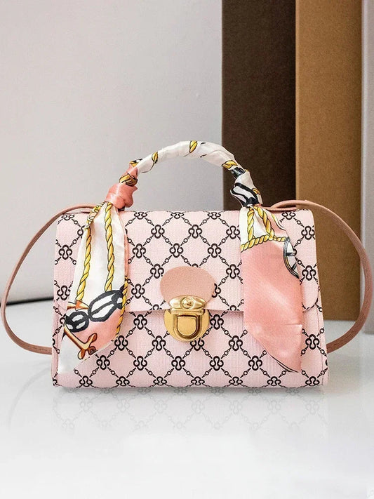 New Ladies Bags Dot Panel Printed PU Crossbody Scarf Bag Lock Buckle Shoulder Bag Bags for Women Crossbody Bags for Women
