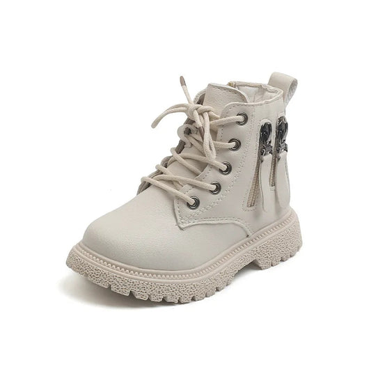 Rubber Boots for Children Boys Tide Boots Autumn Winter Warm Cotton Ankle Boots for Kindergarten Girls Kids Boots Double Zip New SHOWLU FASHION STORE