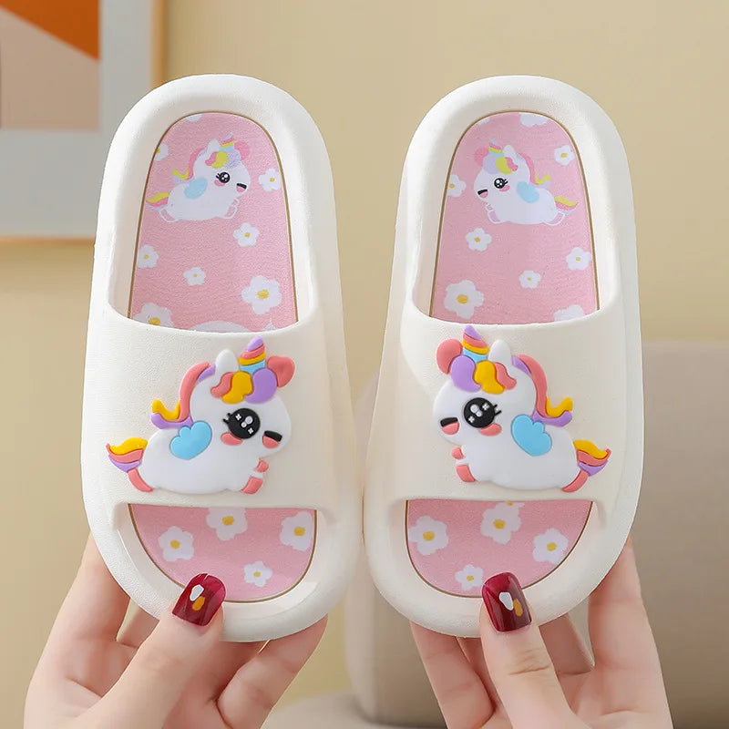 Summer Cartoon Children's Slippers Girl Unicorn Slipper Kids Cute Indoor Home Bathroom Shoes Boy Dinosaur Flip Flops Einhorn SHOWLU FASHION STORE