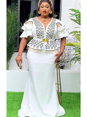 Plus Size African Party Dresses for Women 2025 New Fashion Dashiki Ankara Wedding Evening Gown Elegant Turkey Muslim Maxi Dress SHOWLU FASHION STORE