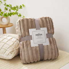 Solid Color Coral Velvet Blanket Soft Double-sided Thicken Bed Cover Office Car Plush Warm Blanket Fluffy Sofa Throw Lap Blanket SHOWLU FASHION STORE