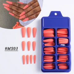 100pcs False Nail Press On Nails Acrylic Extension Coffin Forms Nail Tips Gel Nail Polish Artificial Nail Sets Kits Tools KE1895 SHOWLU FASHION STORE