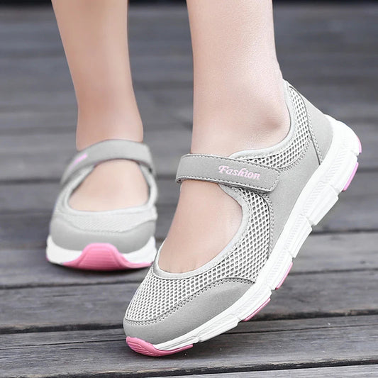 Summer Women Casual Shoes Soft Portable Sneakers Walking Shoes Flat Soles for Women Breathable Slip on White Shoes SHOWLU FASHION STORE