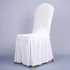 Wedding Party Chair Covers With Skirt Home Dinning Slipcover Party Seat Covers Hotel Banquet Dining Room Washable Thick SHOWLU FASHION STORE