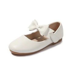 3-12 Christmas Party Dress Girls Gold Shoes with Bow Princess Dresses Barbie Shoes for Girls White Wedding Ceremony Girls' Shoes SHOWLU FASHION STORE