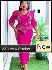Plus Size African Party Dresses for Women 2025 New Fashion Dashiki Ankara Wedding Evening Gown Elegant Turkey Muslim Maxi Dress SHOWLU FASHION STORE
