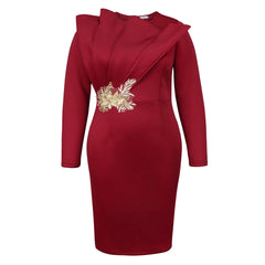2024 New banquet bag hip middress elegant style floral embroidery party dress SHOWLU FASHION STORE